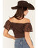 Image #4 - Shyanne Women's Loxley Cropped Lace Top, Cognac, hi-res