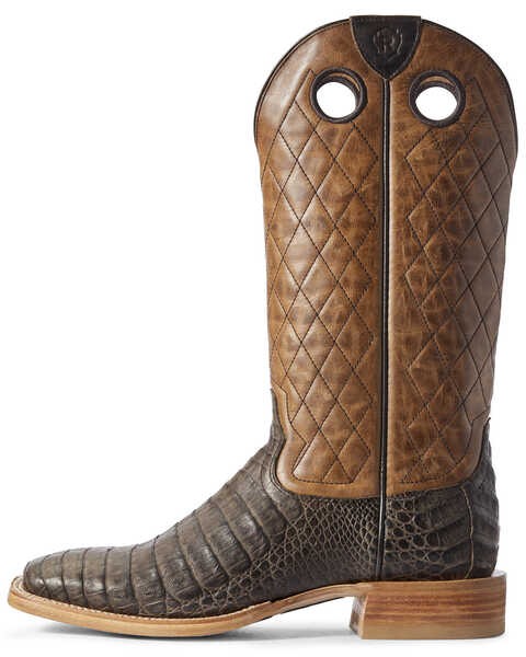 Image #2 - Ariat Men's Brown Caiman Belly Western Boots - Broad Square Toe, Brown, hi-res