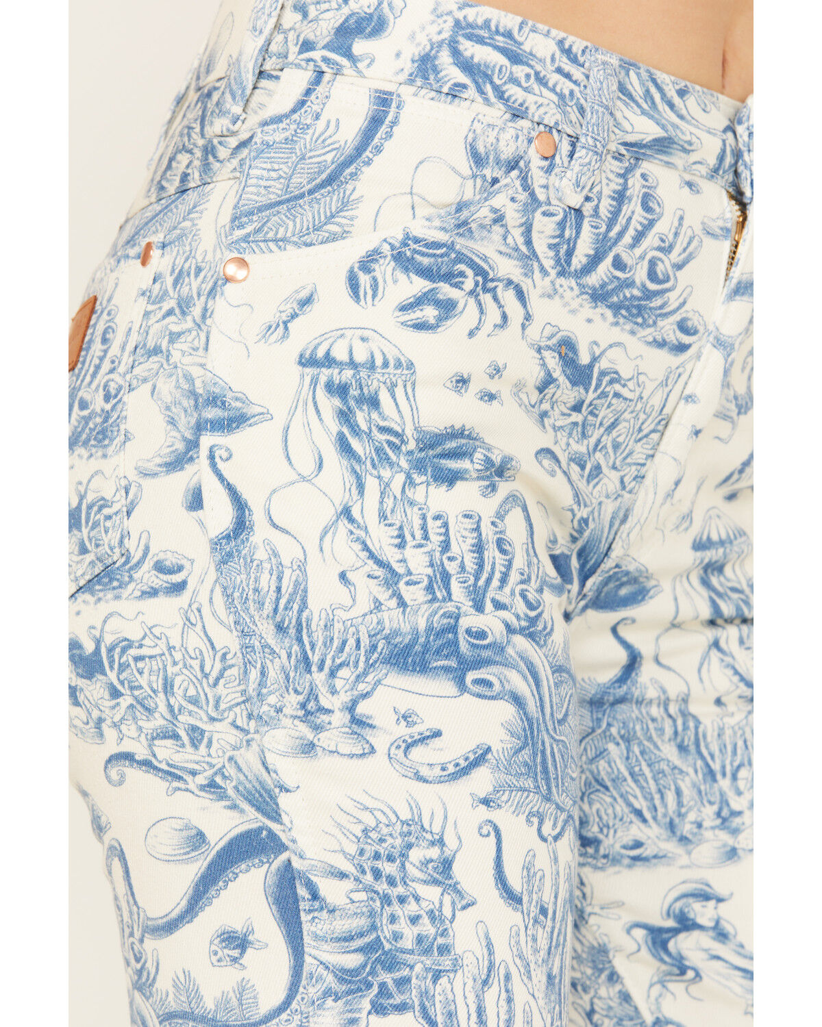 Image #2 - Wrangler Women's High Rise Nautical Print Wanderer Flare Jeans, Multi, hi-res