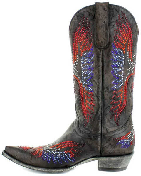 Image #3 - Old Gringo Women's Eagle Crystals Western Boots - Snip Toe, Red/white/blue, hi-res