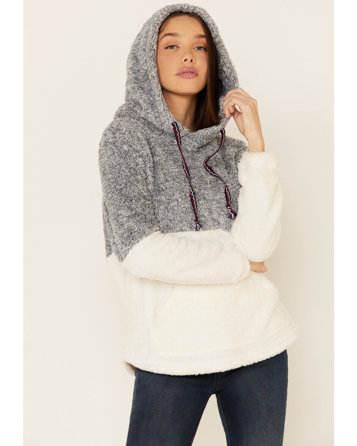 hem and thread fuzzy jacket