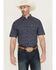 Image #1 - Ariat Men's Cian Paisley Print Short Sleeve Button-Down Western Shirt, Navy, hi-res
