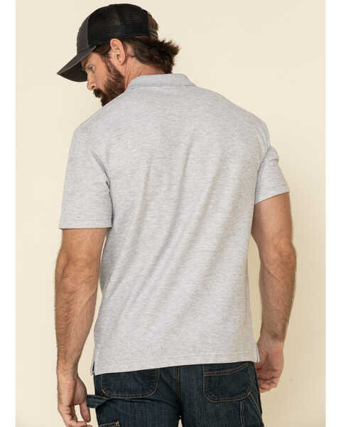 Image #3 - Carhartt Men's Contractors Pocket Short Sleeve Work Polo Shirt, Hthr Grey, hi-res