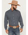 Image #1 - Cinch Men's Floral Print Long Sleeve Button-Down Western Shirt - Big, Navy, hi-res