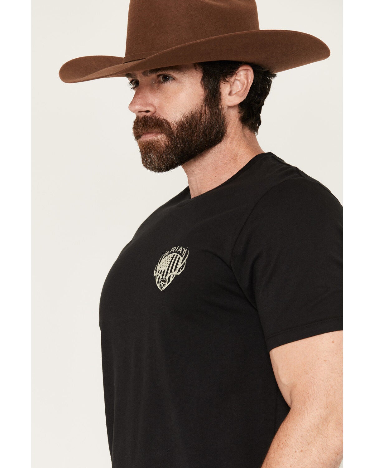 Image #3 - Ariat Men's Euromount Patriot Short Sleeve Graphic T-Shirt, Black, hi-res
