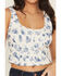 Image #3 - Shyanne Women's Floral Print Corset Top, White, hi-res