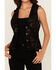 Image #4 - Shyanne Women's Metallic Printed Faux Suede Vest, Black, hi-res