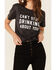 Goodie Two Sleeves Women's Can't Stop Drinking About You Graphic Short Sleeve Tee , Charcoal, hi-res