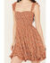 Image #3 - Rock & Roll Denim Women's Floral Print Mini Dress, Brown, hi-res