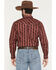Image #4 - Cowboy Hardware Men's Southwestern Print Long Sleeve Snap Stretch Western Shirt, Red, hi-res