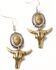 Image #1 - Idyllwind Women's Archer Steer Head Concho Earrings, Gold, hi-res