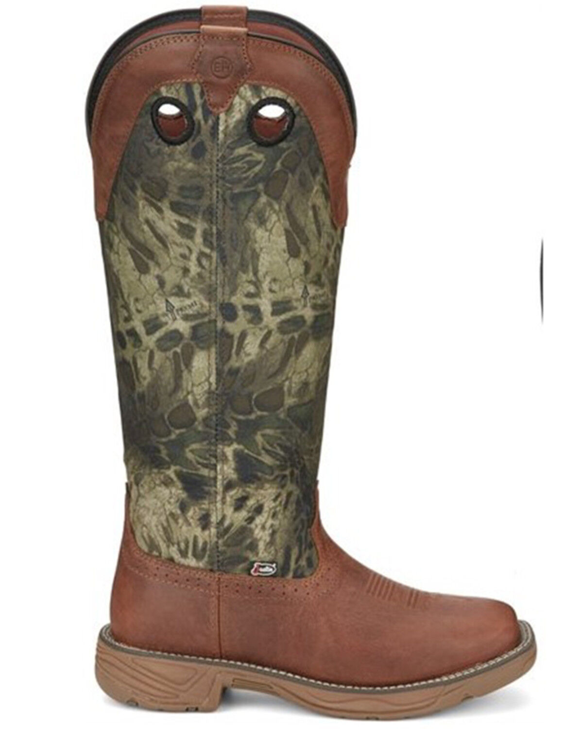 Image #2 - Justin Men's Rush Strike Camo Shaft Leather Pull On Snake Boots - Square Toe, , hi-res