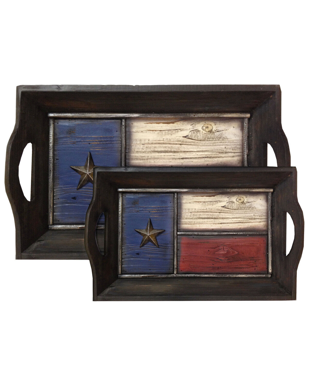 Image #1 - HiEnd Accents Texas Flag Tray Set - 2 Piece, Multi, hi-res