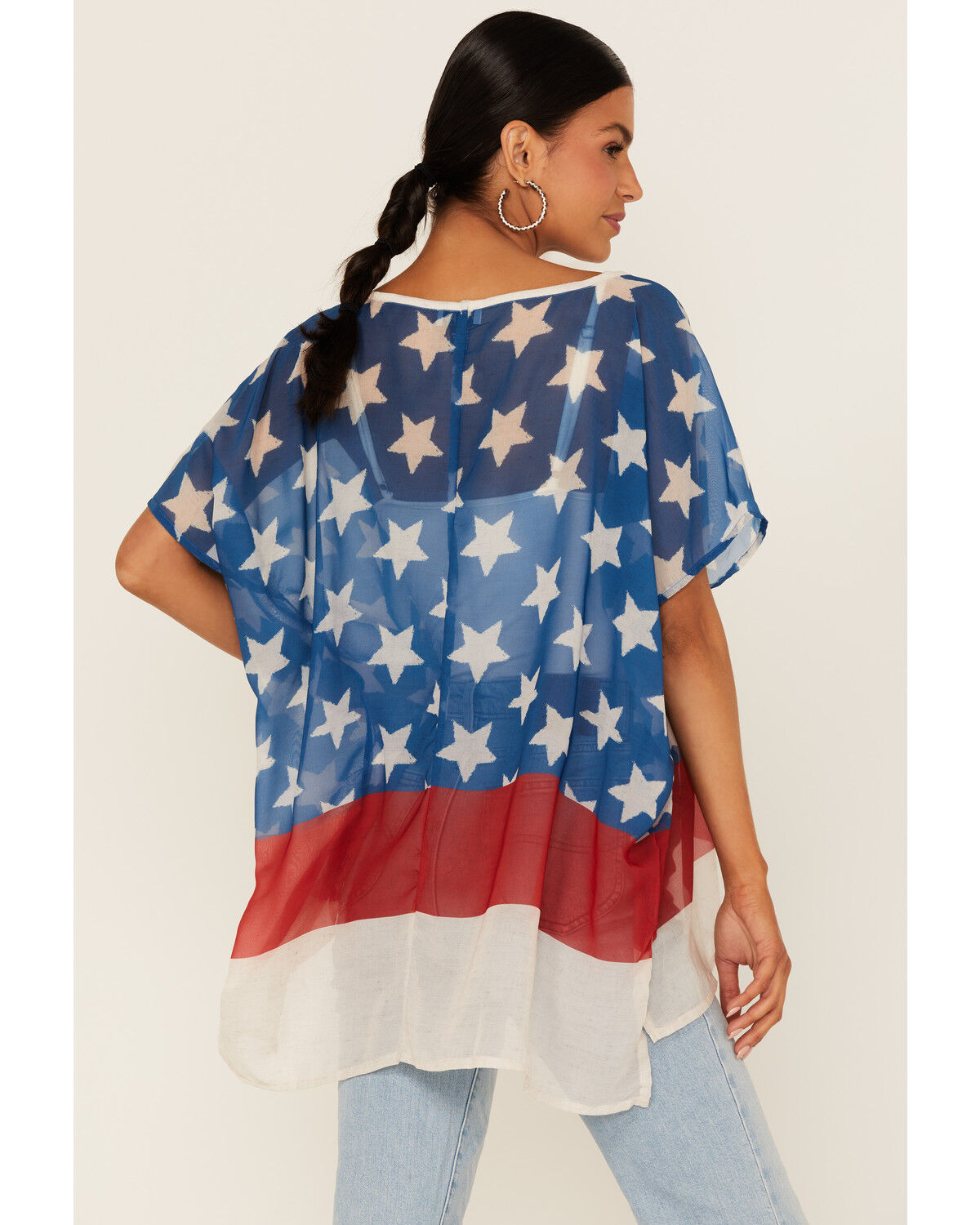 Image #4 - Tasha Polizzi Women's Stars & Stripes Spirit Poncho, Multi, hi-res