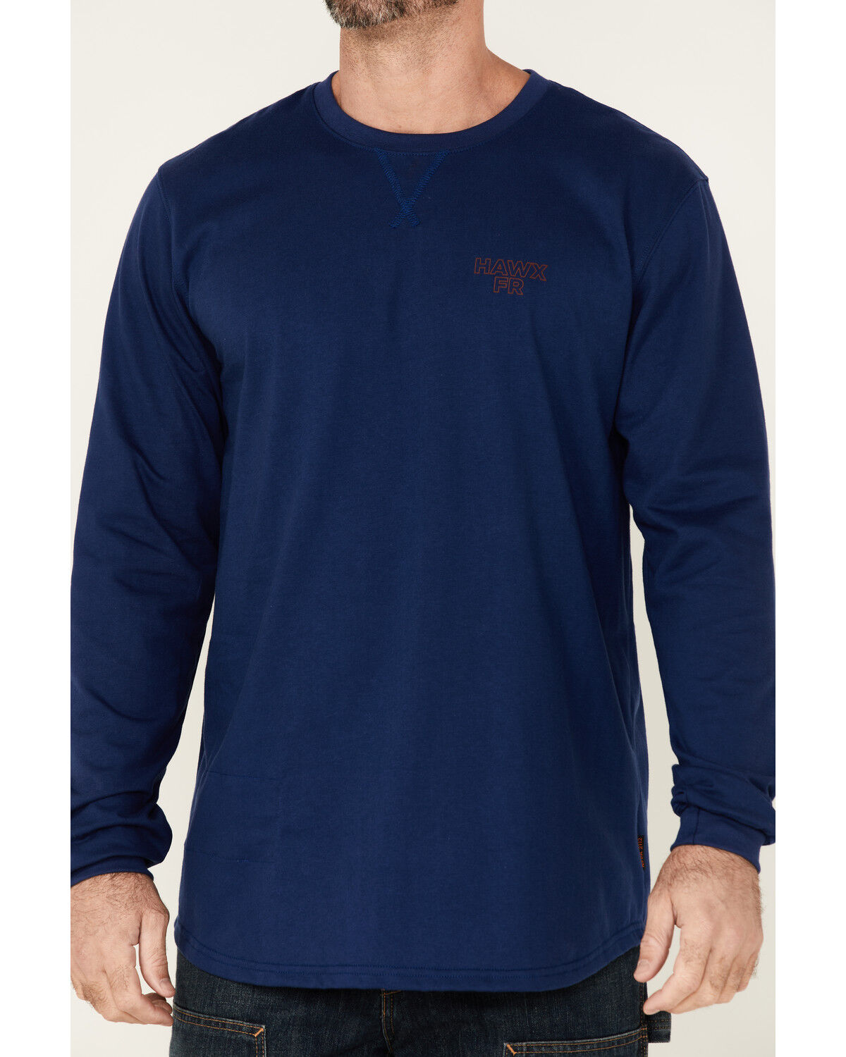 Image #3 - Hawx Men's FR Graphic Long Sleeve Work T-Shirt - Tall, Blue, hi-res