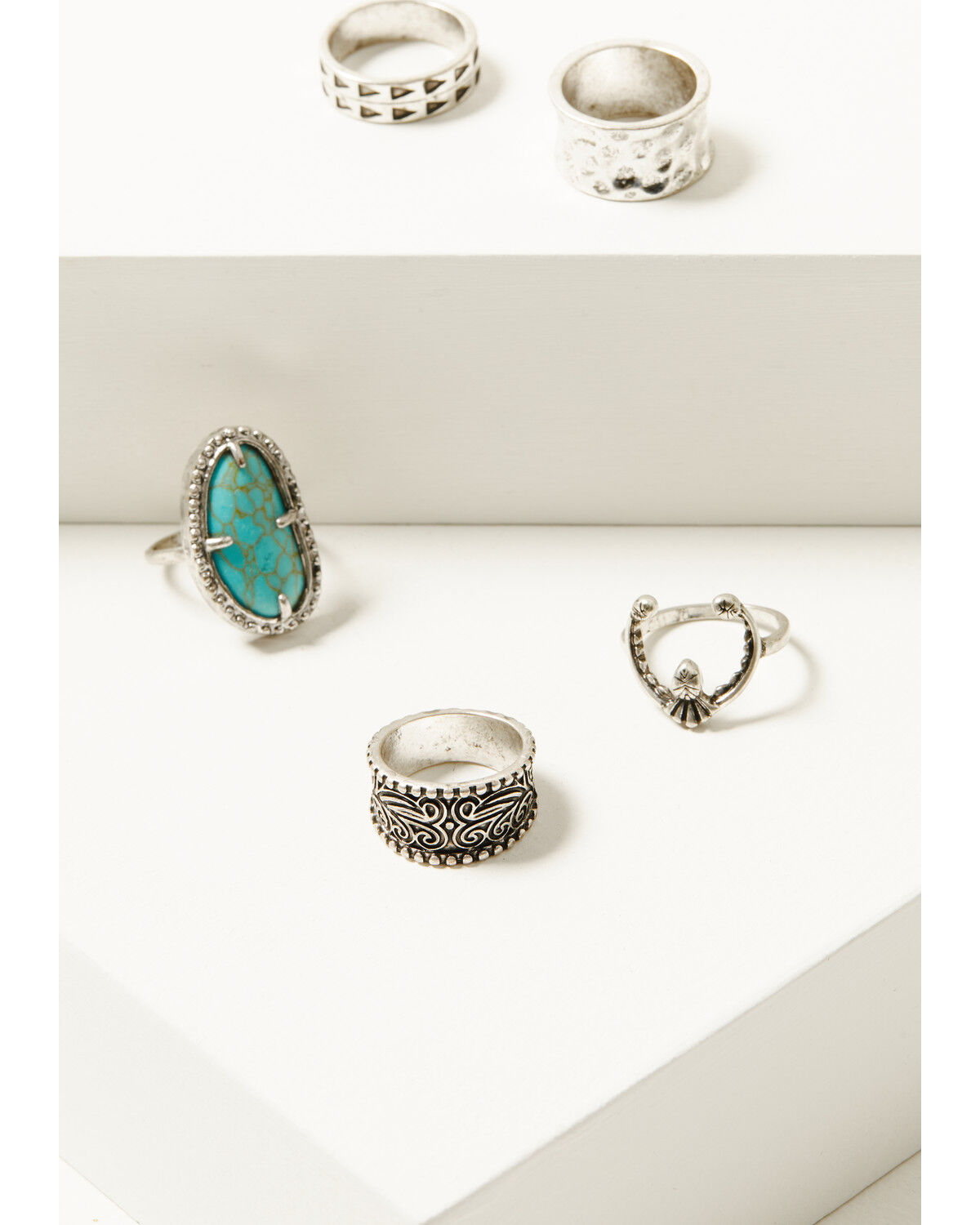 Image #1 - Shyanne Women's Americana Squash Blossom Ring Set, Silver, hi-res