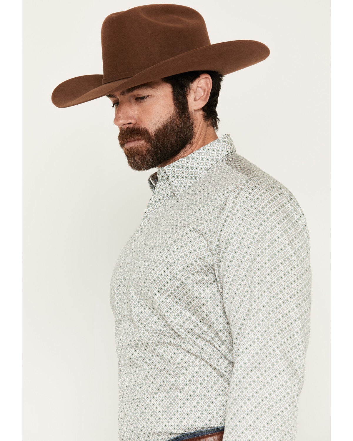 Image #2 - Wrangler X Cody Johnson Men's Medallion Print Long Sleeve Button-Down Western Shirt, Tan, hi-res