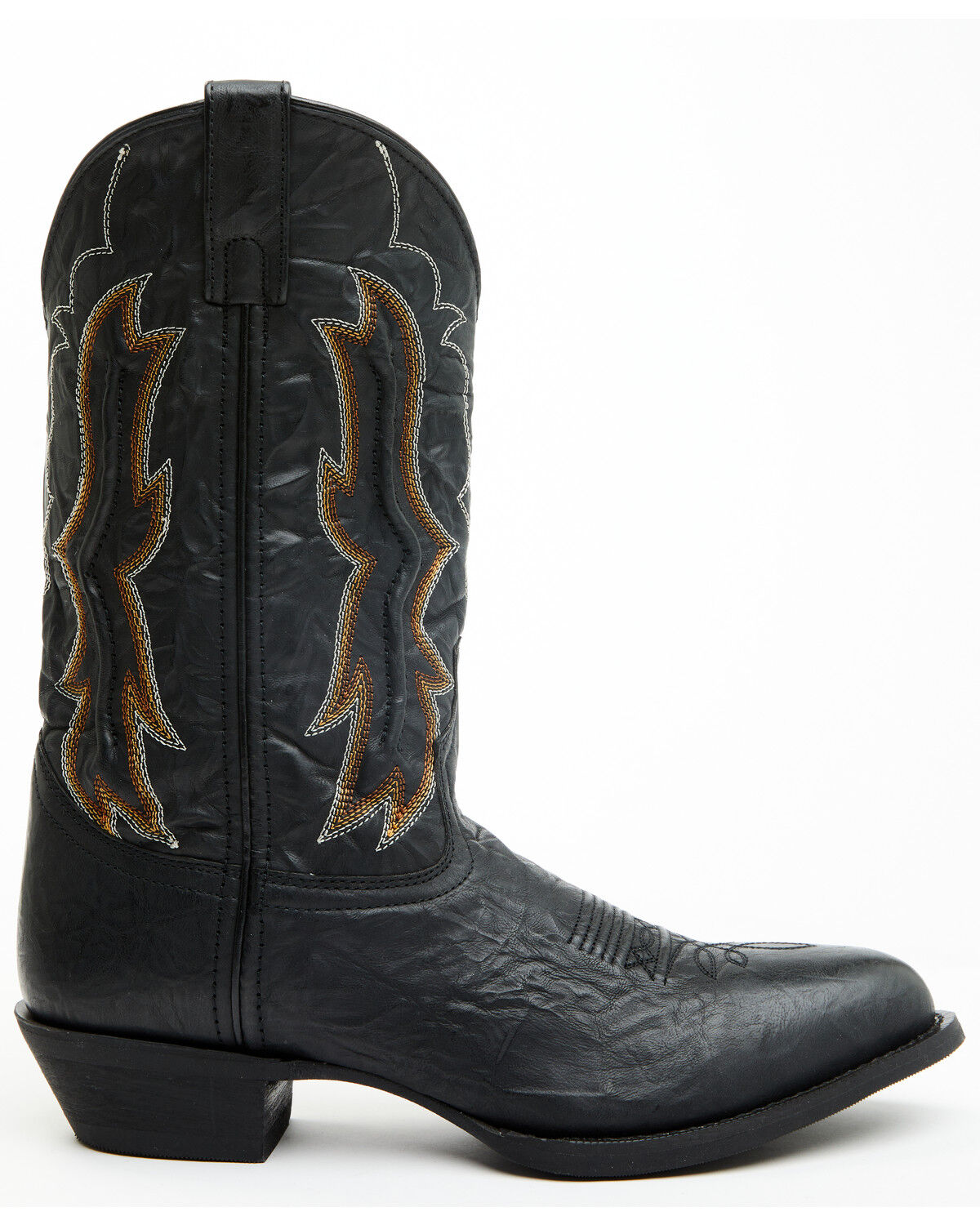 Image #2 - Laredo Men's Fancy Stitch Western Boots - Round Toe, Black, hi-res