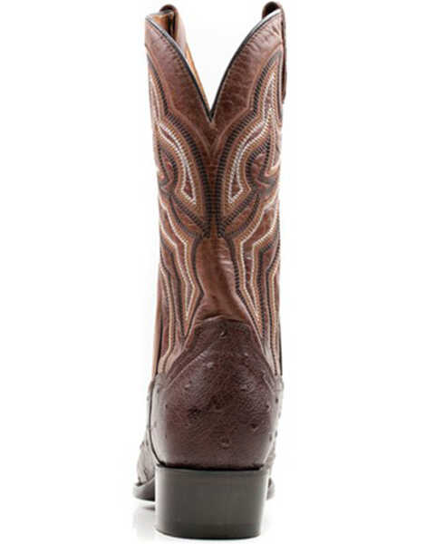 Image #4 - Dan Post Men's 12" Hand Ostrich Quill Exotic Western Boots - Medium Toe, Brown, hi-res