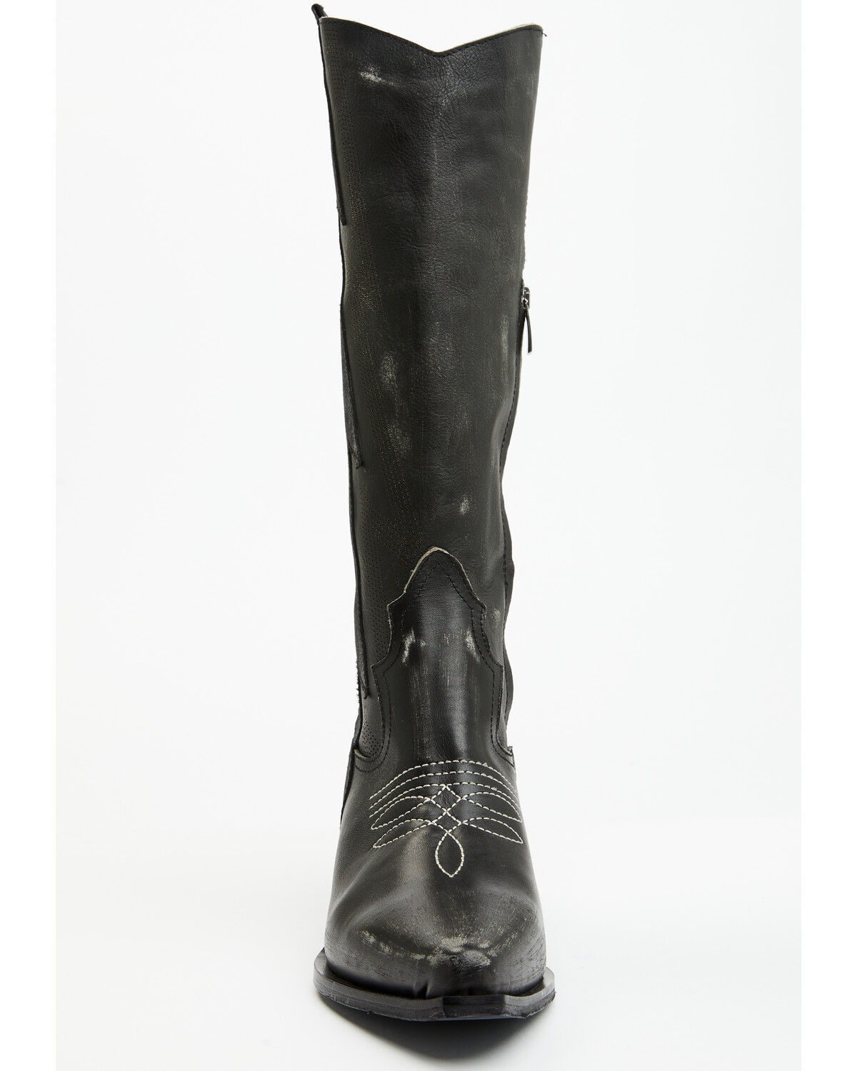Image #4 - Italian Cowboy Women's Bolt Overlay Tall Western Boots - Snip Toe, Dark Grey, hi-res