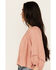 Image #2 - Cleo + Wolf Women's Brie Crochet Trim Long Sleeve Shirt, Peach, hi-res