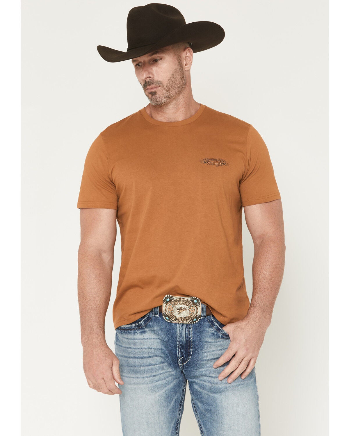 Image #2 - Wrangler Men's Cowboy Short Sleeve Graphic T-Shirt, Mustard, hi-res