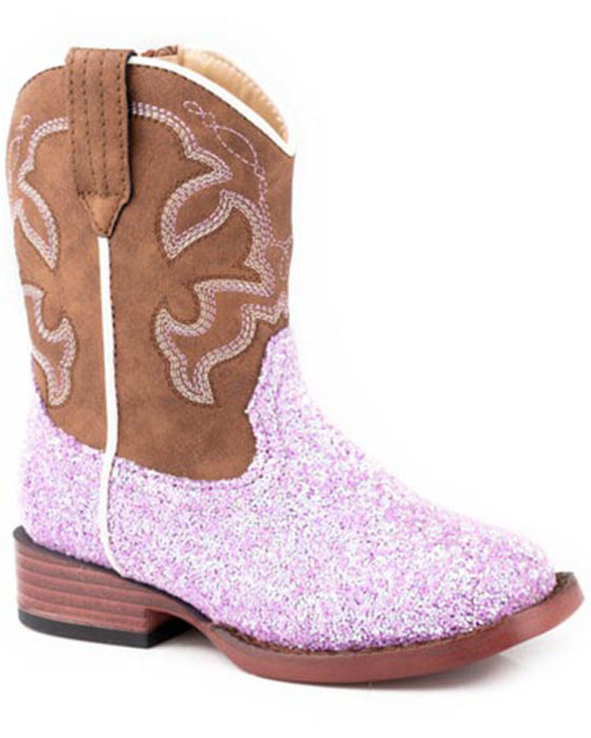 Image #1 - Roper Toddler Girls' Glitter Blast Western Boots - Broad Square Toe, Purple, hi-res
