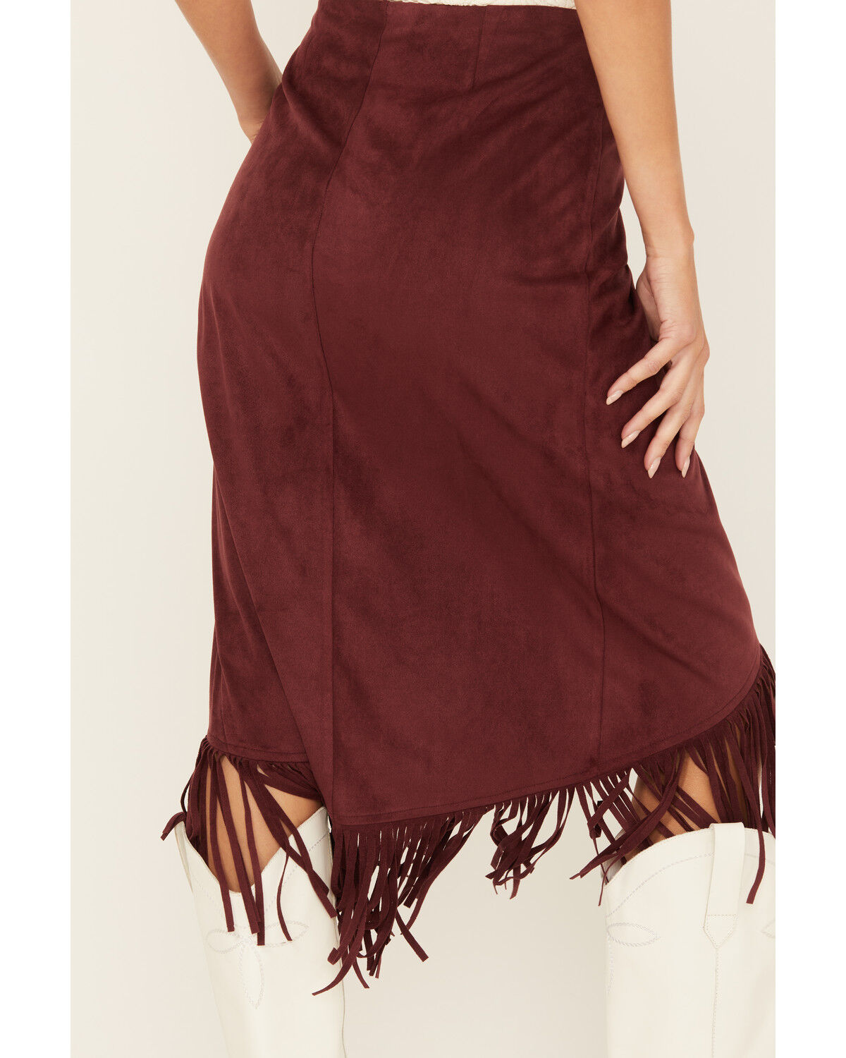 Image #4 - Shyanne Women's Faux Suede Wrap Fringe Skirt, , hi-res
