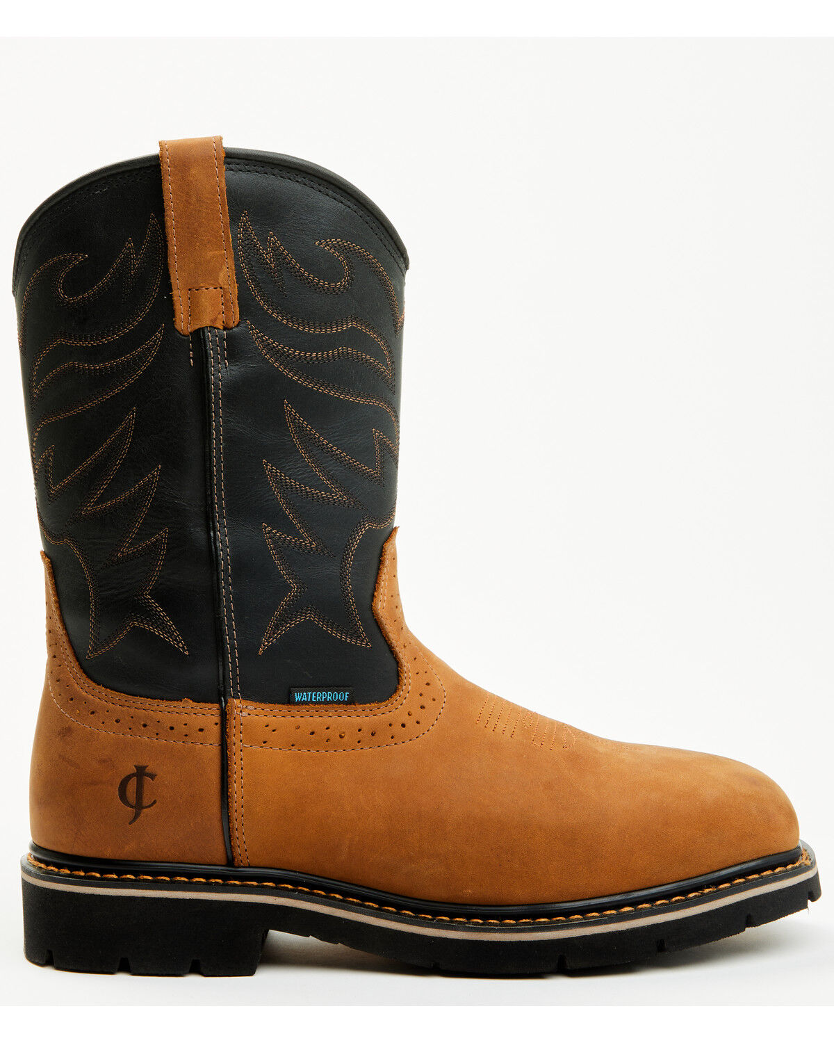 Image #2 - Cody James Men's 11" Pull-On Waterproof Work Boots - Composite Toe, Brown, hi-res