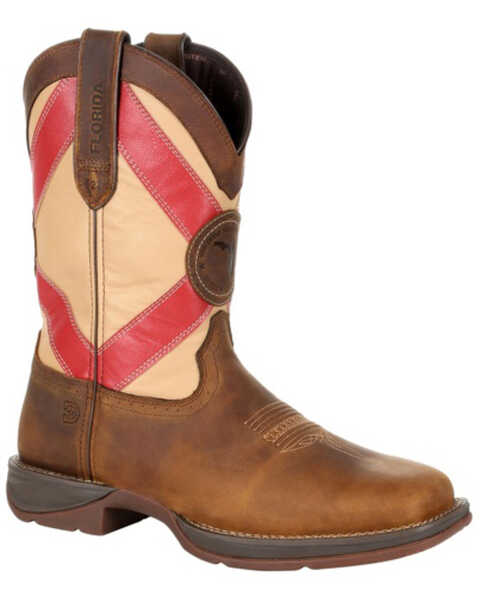 Durango Men's Florida State Flag Western Performance Boots - Square Toe, Brown, hi-res