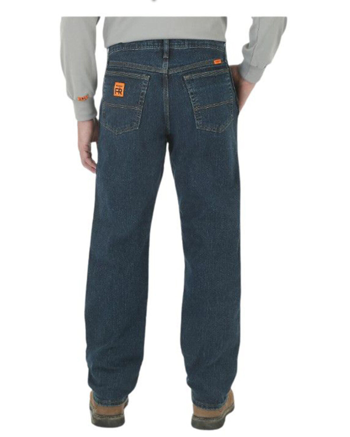Image #1 - Wrangler Men's FR Relaxed Fit Work Stretch Denim Jeans - Big, Indigo, hi-res