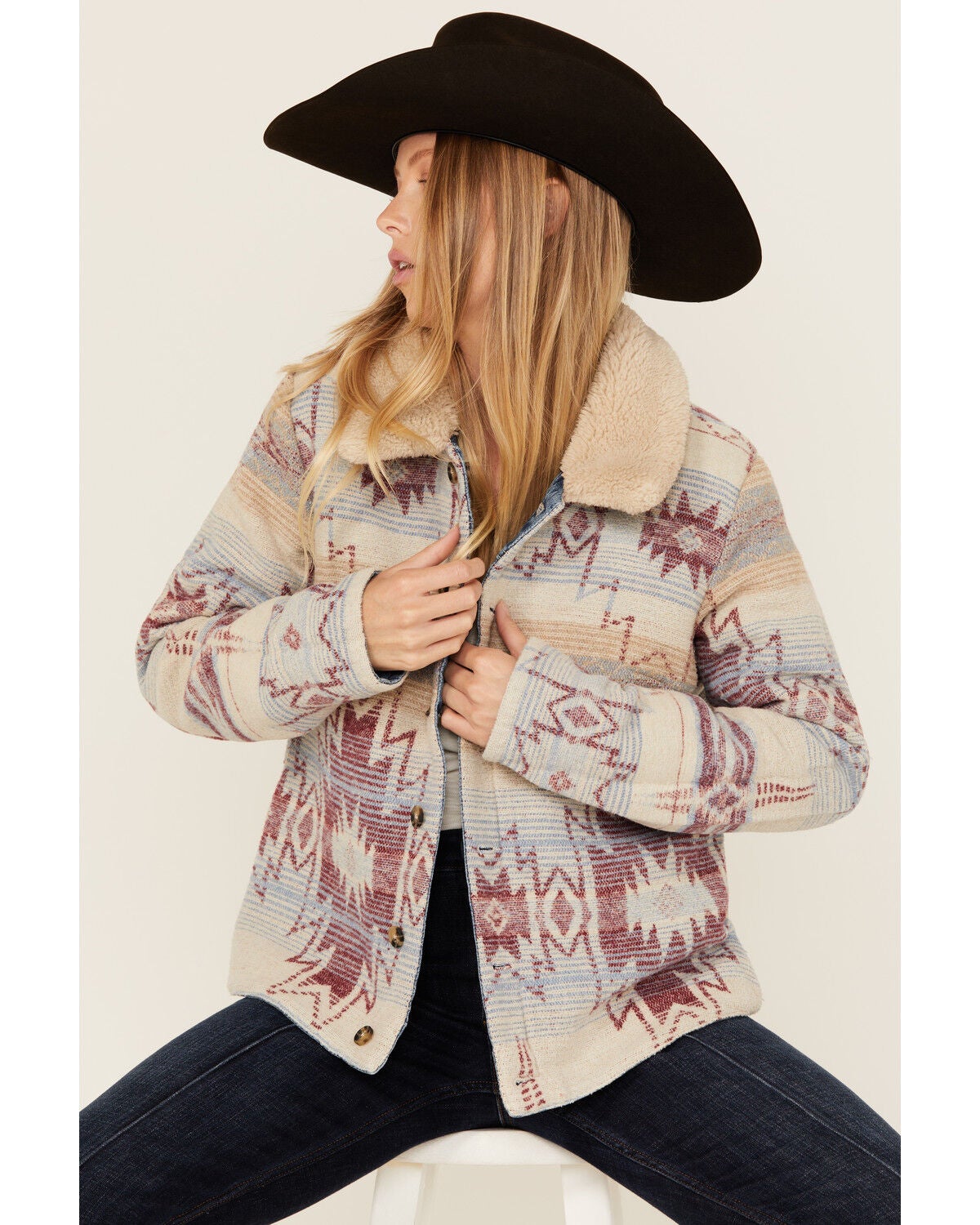 Image #1 - Idyllwind Women's Diamondhead Reversible Denim Blanket Jacket, , hi-res