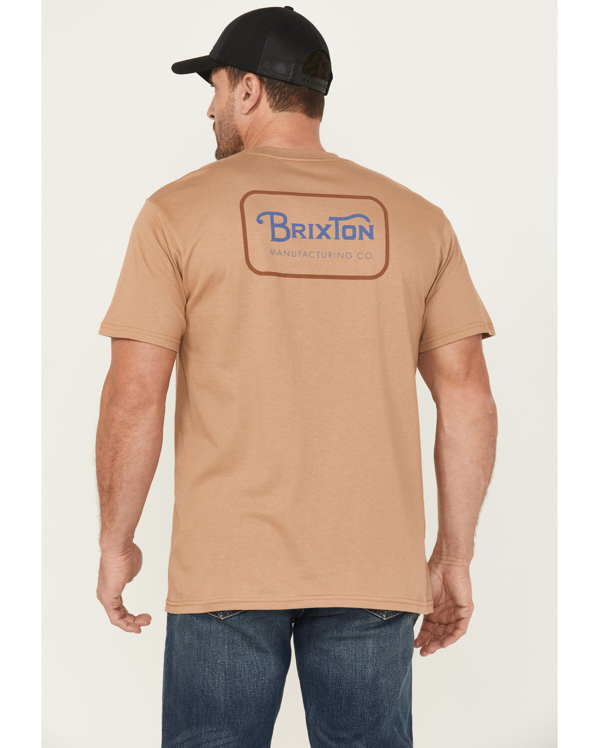 Image #1 - Brixton Men's Grade Logo Short Sleeve Graphic T-Shirt, Tan, hi-res