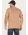 Image #1 - Brixton Men's Grade Logo Short Sleeve Graphic T-Shirt, Tan, hi-res
