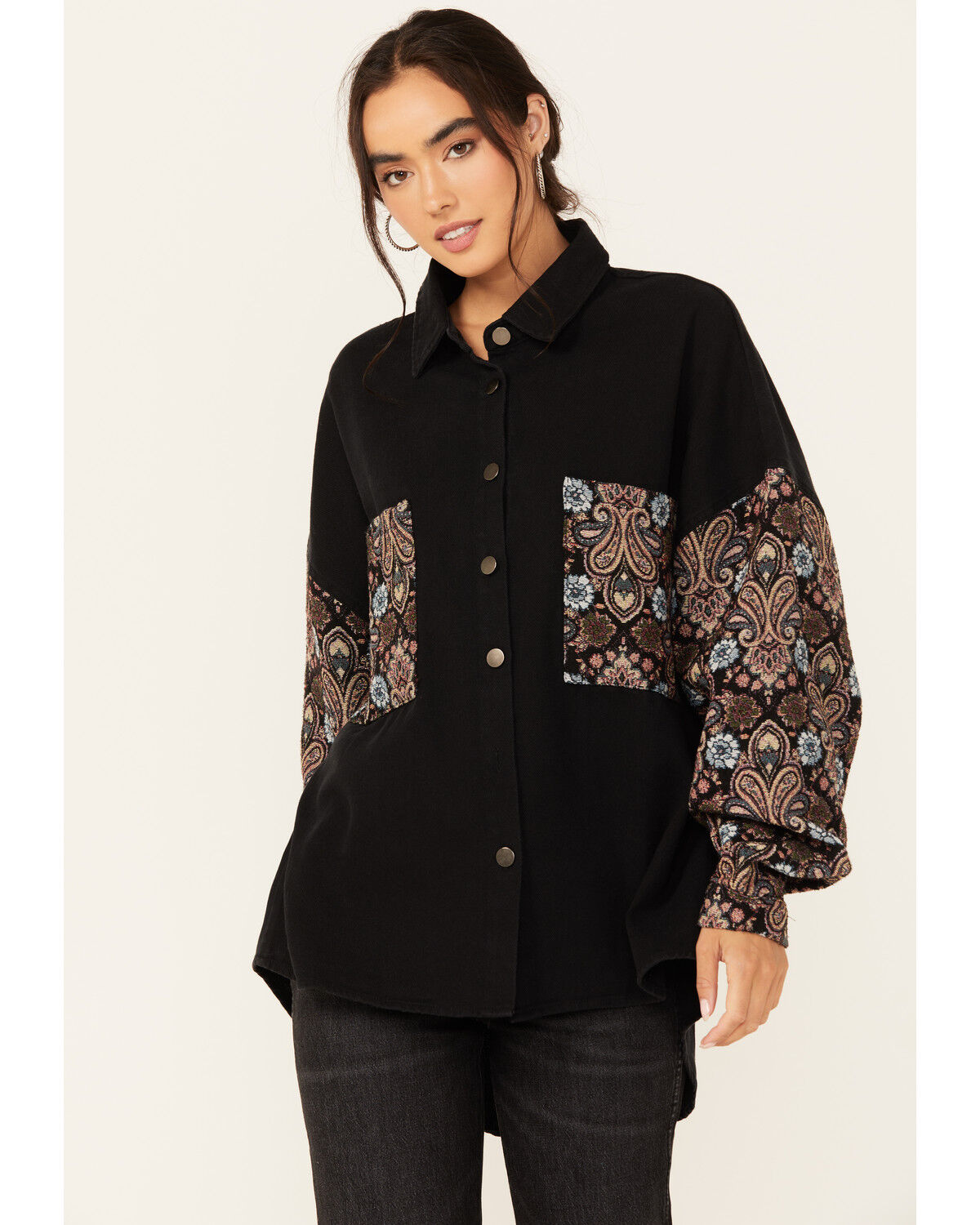 Image #1 - POL Women's Tapestry Shacket, , hi-res