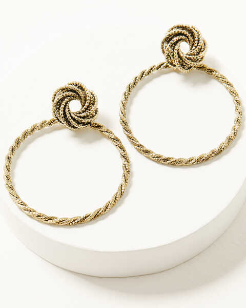 Shyanne Women's Soleil Rope Gold Hoop Earrings, Gold, hi-res