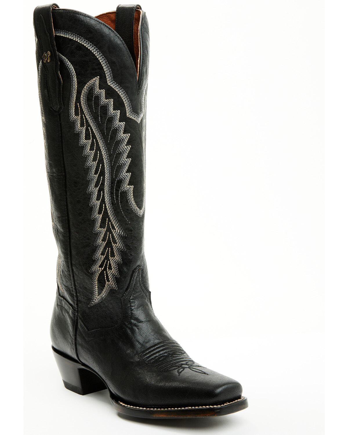 Image #1 - Dan Post Women's Whispering Wind Tall Western Boots - Square Toe, Black, hi-res