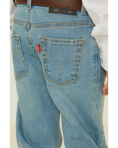 Image #3 - Levi's Boys' 511 Light Wash Dodger Slim Straight Jeans , Light Blue, hi-res