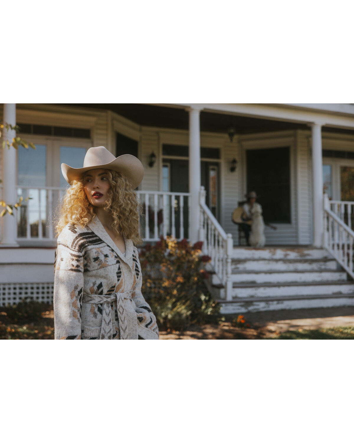 Image #1 - Idyllwind Women's Nora Southwestern Print Belted Sweater, Ivory, hi-res
