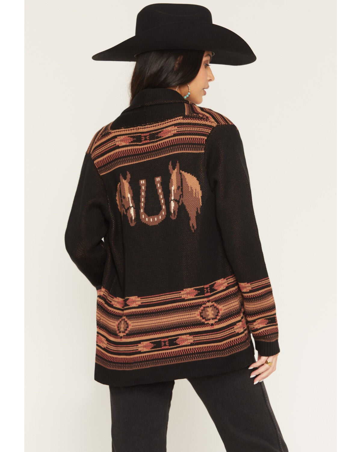 Image #4 - Cotton & Rye Women's Horse Button-Down Cardigan, Black, hi-res