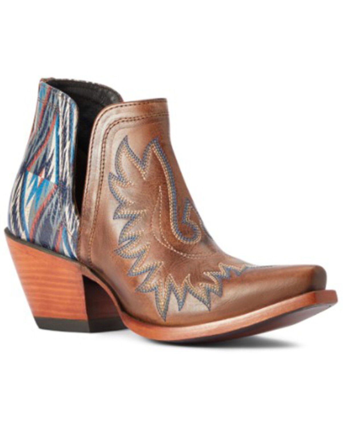 Image #1 - Ariat Women's Dixon Chimayo Fiery New Mexico Print Western Booties - Snip Toe, , hi-res