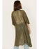 Image #4 - Shyanne Women's Geo Print  Lace Short Sleeve Kimono, Olive, hi-res