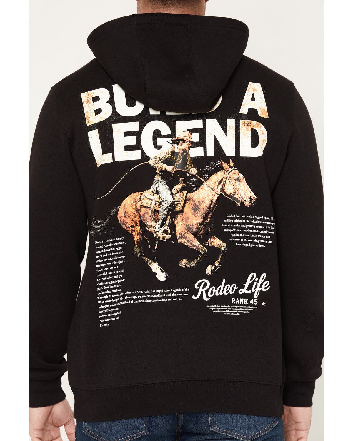 Image #4 - RANK 45&reg; Men's Build A Legend Logo Graphic Hooded Sweatshirt, Black, hi-res