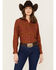 Image #2 - Ariat Women's Billie Jean Southwestern Print Long Sleeve Button-Down Western Shirt, Rust Copper, hi-res