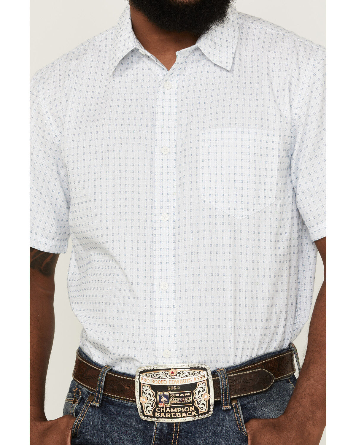 Image #3 - Gibson Men's Throwback Plaid Short Sleeve Button-Down Western Shirt, Cream, hi-res