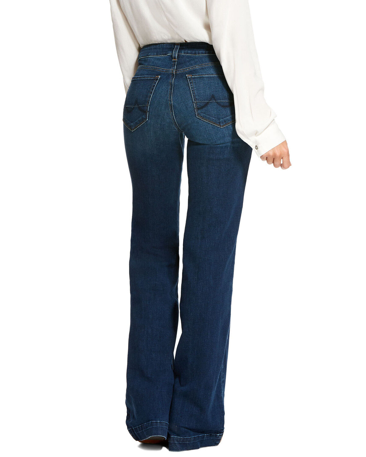 Image #1 - Ariat Women's Kelsea Trouser Stretch Wide Leg Jeans, Blue, hi-res
