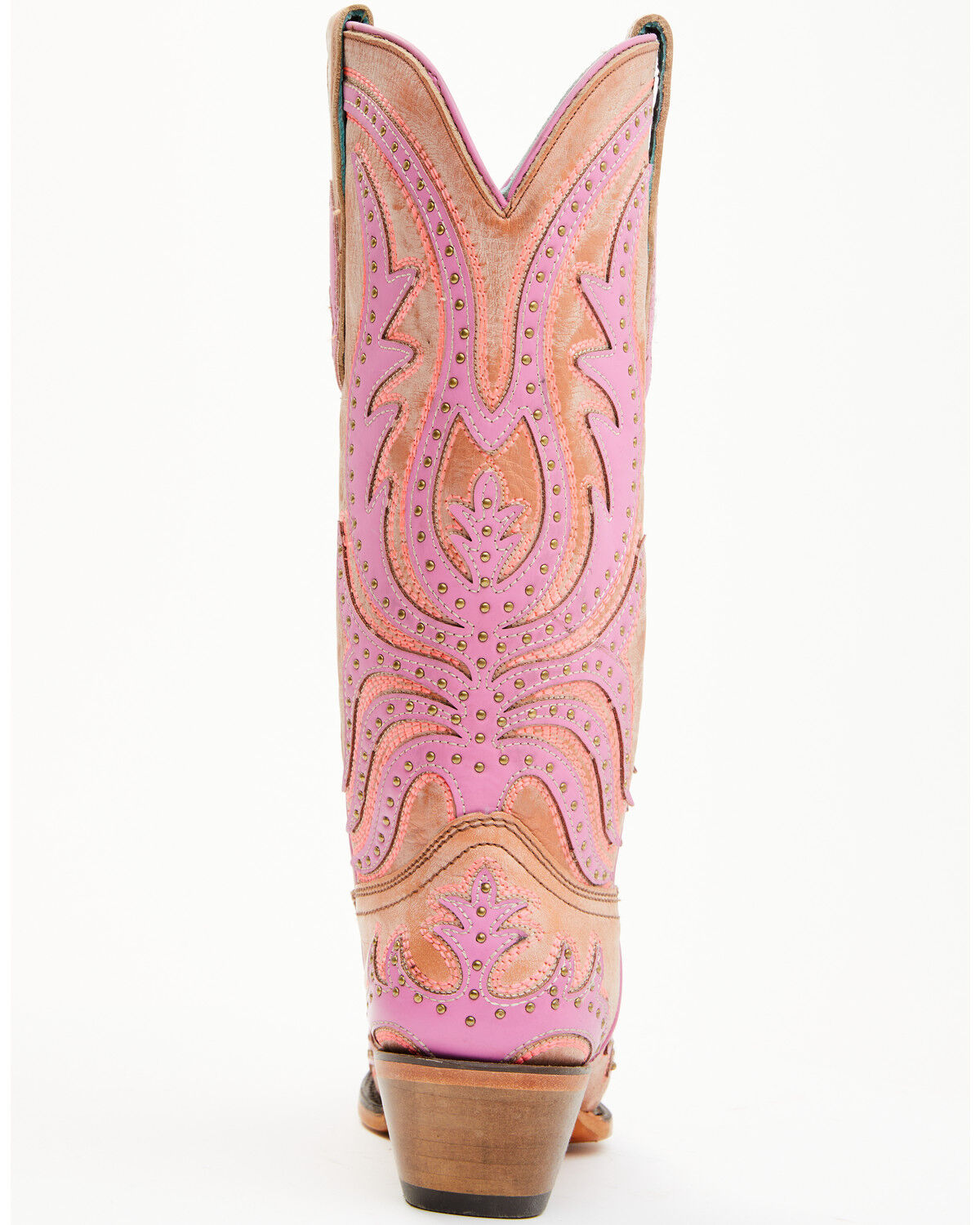 Image #6 - Corral Women's Studded Neon Blacklight Western Boots - Snip Toe, Pink, hi-res