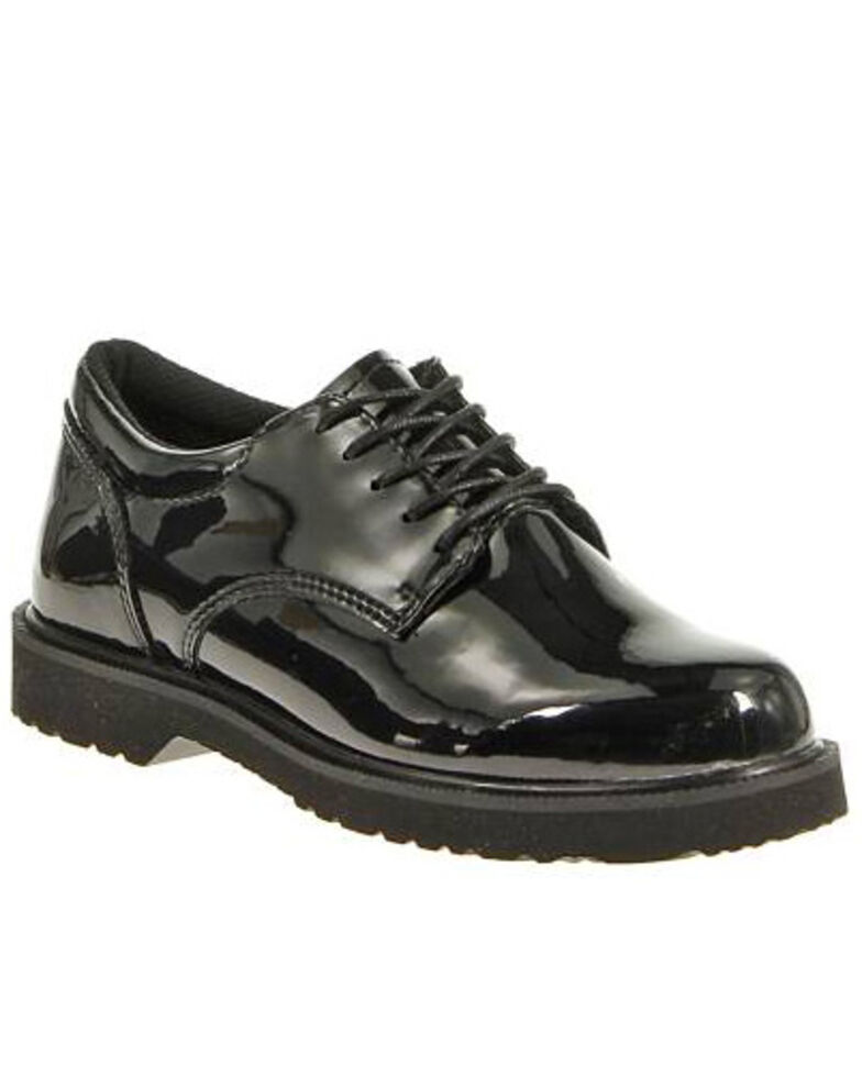 Bates Women's High Gloss Duty Oxford Shoes, Black, hi-res
