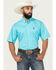 Image #1 - Cinch Men's Solid Short Sleeve Button-Down Western Shirt, Turquoise, hi-res