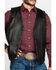 Scully Leatherwear Men's Leather Buck Stitch Vest , Brown, hi-res